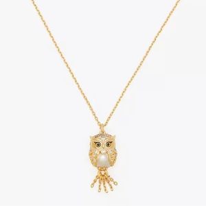 Kate Spade New York HOOT OWL Pendant Necklace Rhinestone Owl Novelty Jewelry
